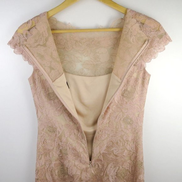Tadashi Shoji Rose Motif Lace Sheath Dress Size 4 - Picture 9 of 11